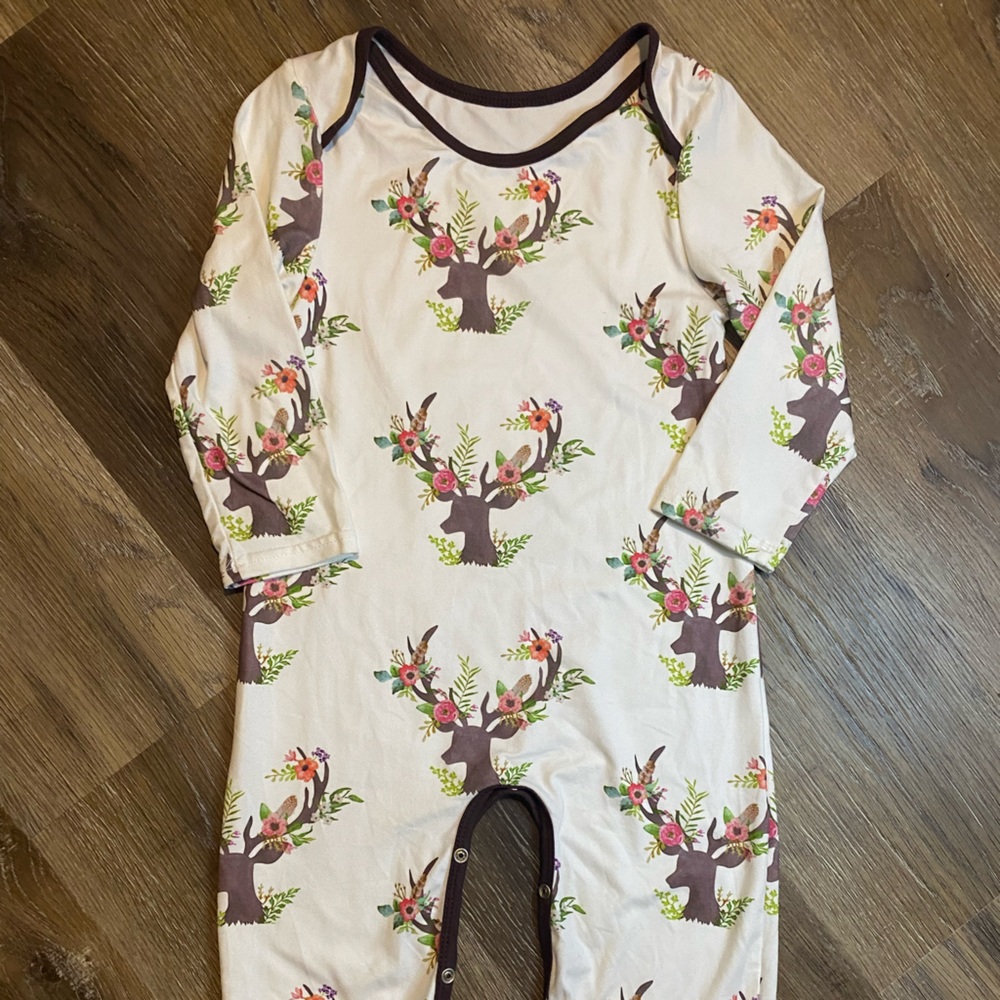One Piece Deer Print Romper